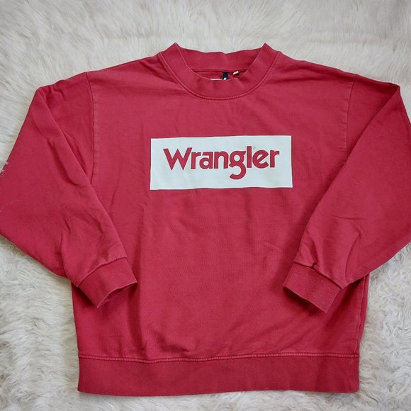 Wrangler Women's Berry Pink w/ Contrasting Logo Regular Fit Crew Neck Sweater S - Picture 2 of 9